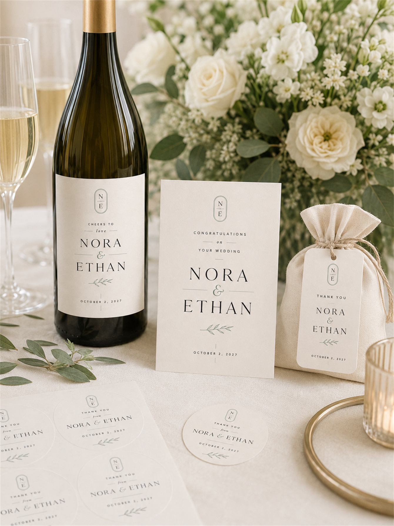 Customized minimalist wedding set - suitable for ceremony and banquet decoration